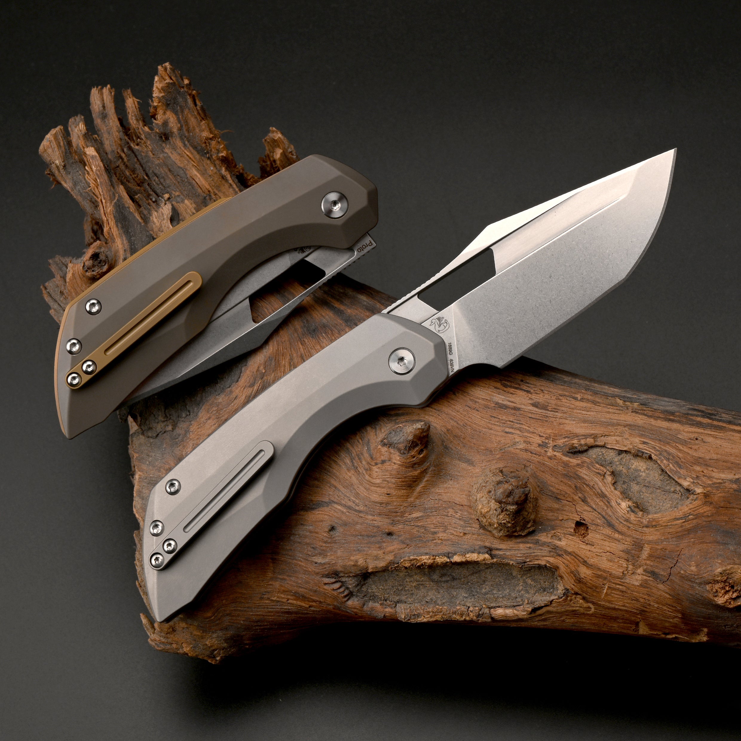 ArtisanCutlery Mousebird ATZ-1889G S35VN Blade Titanium Handle Folding