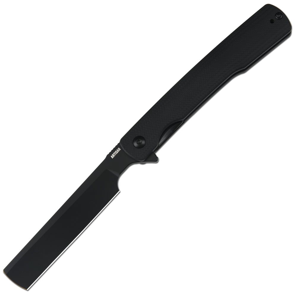 ArtisanCutlery Orthodox V2 Flipper & Liner Lock Knife Black G10 Handle (3.54'' Black PVD Coating AR-RPM9 Blade) 1883P-BBK
