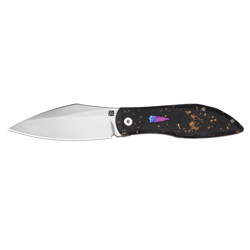 ArtisanCutlery Weyden 1859G-GCF S90V Blade Gold flake CF+Titanium Handle Folding Knives
