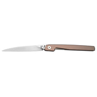 CJRB Lanky Liner Lock Front Flipper Knife Blue Champagne Handle (3.58'' Sand Polish AR-RPM9 Blade) J1965-CP