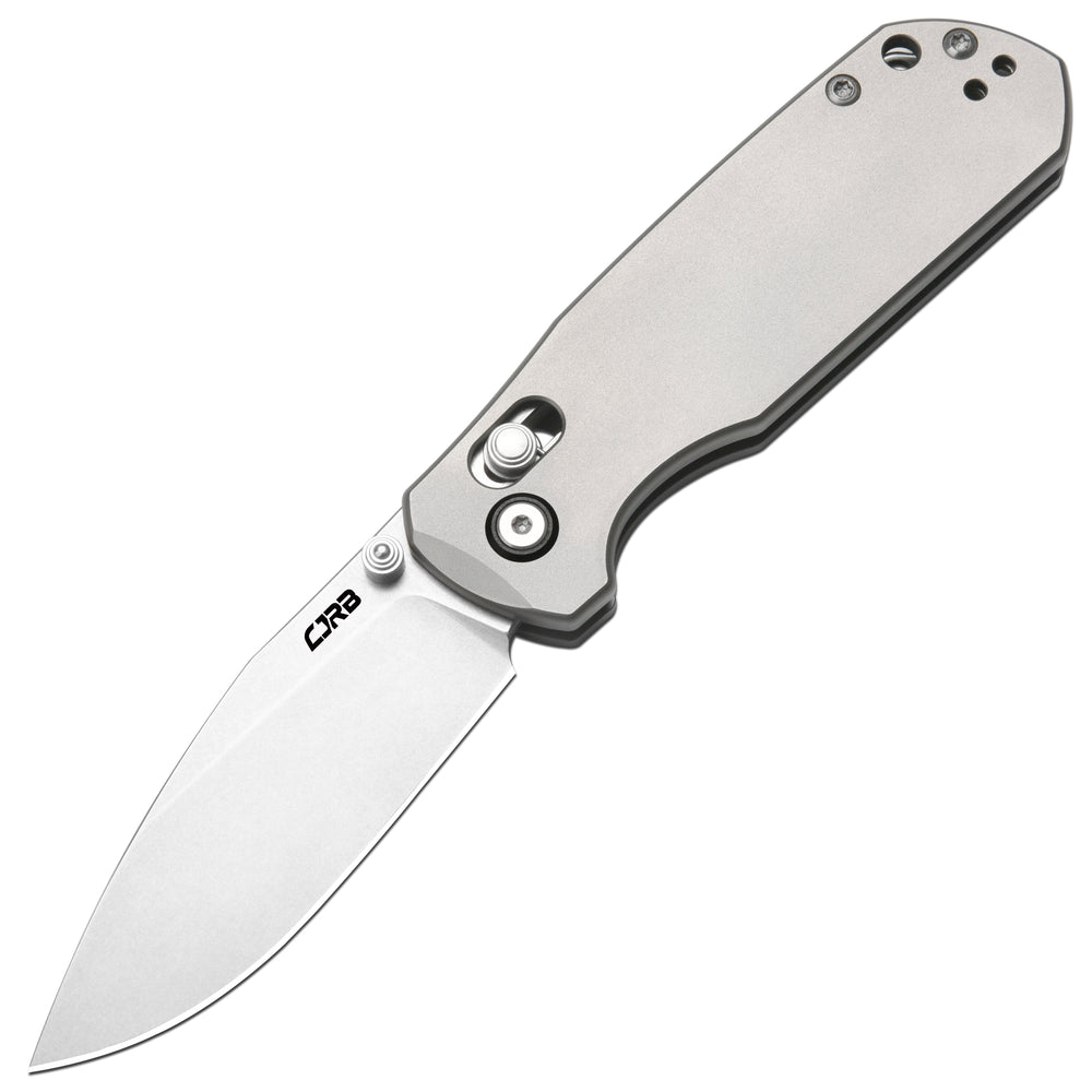 CJRB Maximal Crossbar Lock Knife Titanium Handle (2.95'' Stone Wash CPM S90V Blade) J1954G-GY