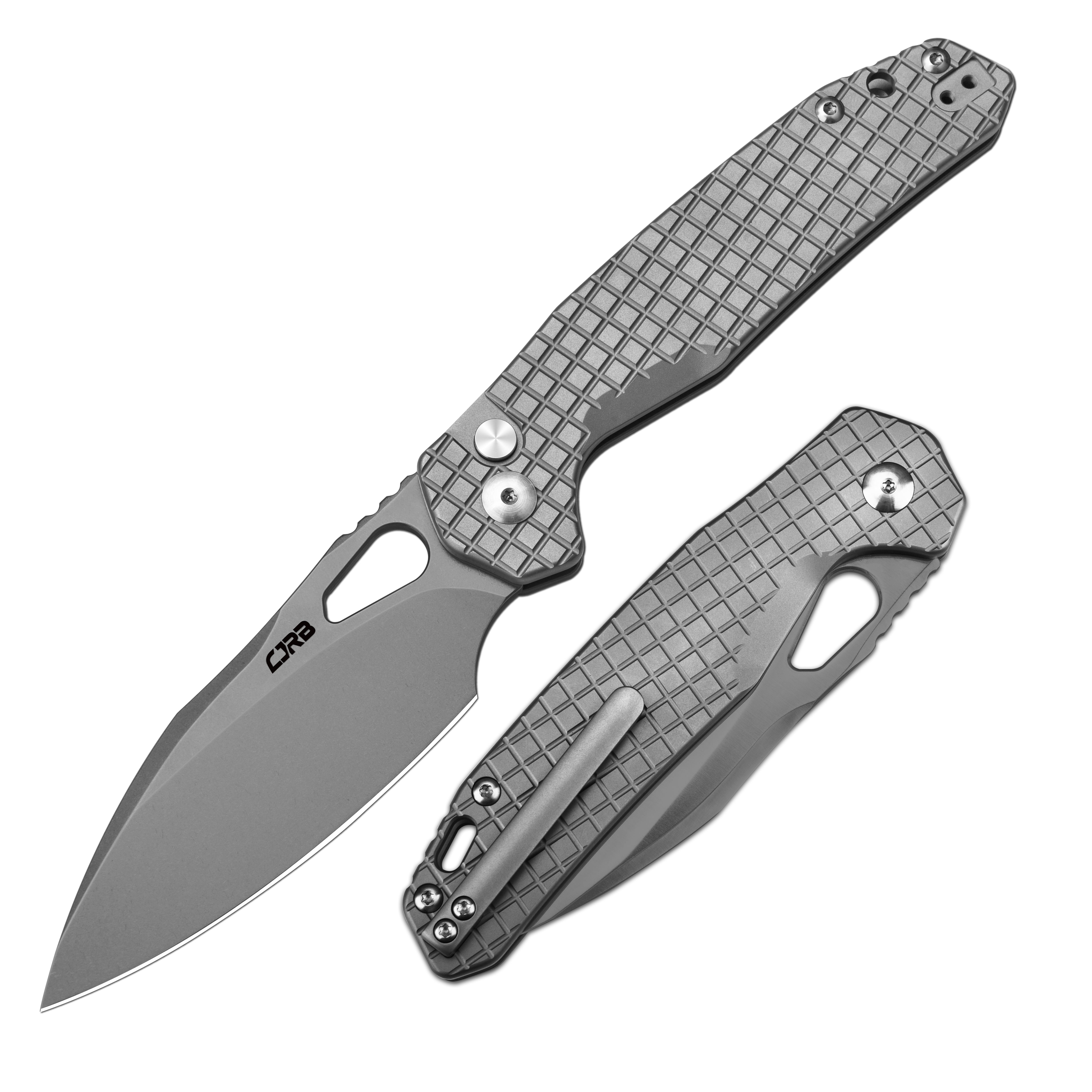 CJRB Frack J1931 CPM S90V Sand Blast Blade Titanium(Frag