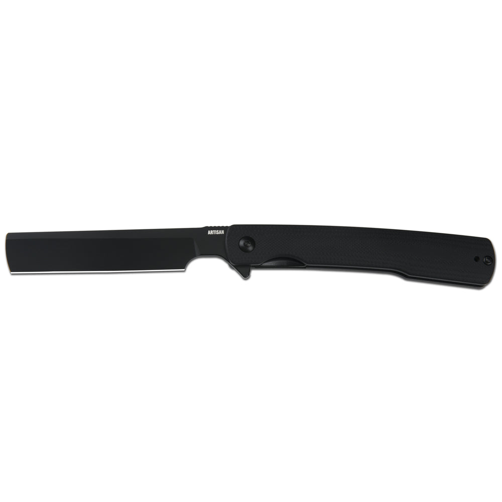 ArtisanCutlery Orthodox V2 Flipper & Liner Lock Knife Black G10 Handle (3.54'' Black PVD Coating AR-RPM9 Blade) 1883P-BBK