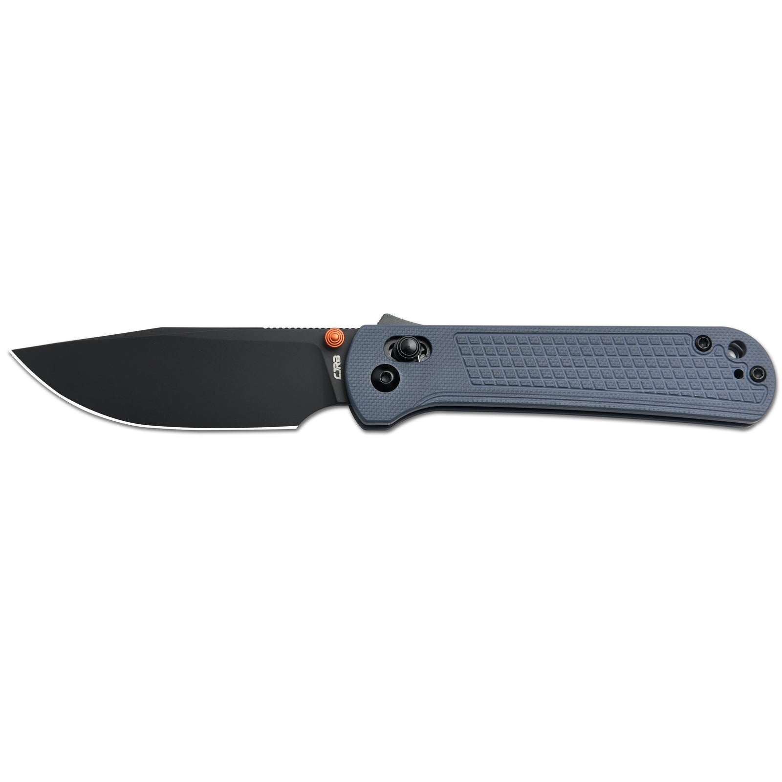 CJRB Bolt Thumbs Stud Recoil Lock Knife Blue G10 Handle (3.25'' Black PVD Coating AR-RPM9 Blade) J1960-BGY