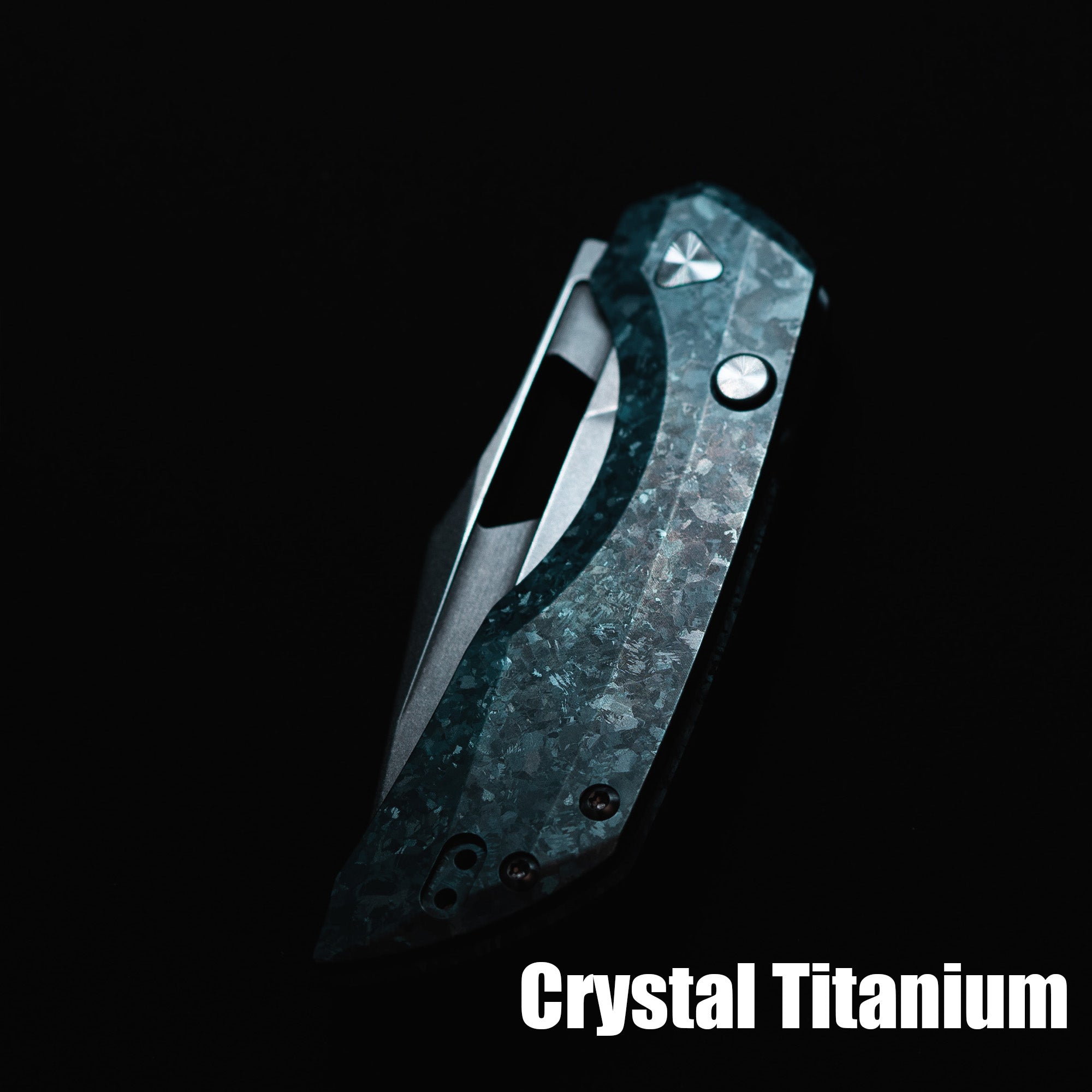 ArtisanCutlery Mousebird Thumb Hole Top Liner Lock EDC Knife Crystal Titanium Handle Crystal Titanium Clip(3'' S35VN Stone Wash Blade ) 1889G-CBU