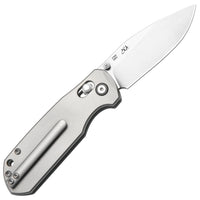 CJRB Maximal Crossbar Lock Knife Titanium Handle (2.95'' Stone Wash CPM S90V Blade) J1954G-GY