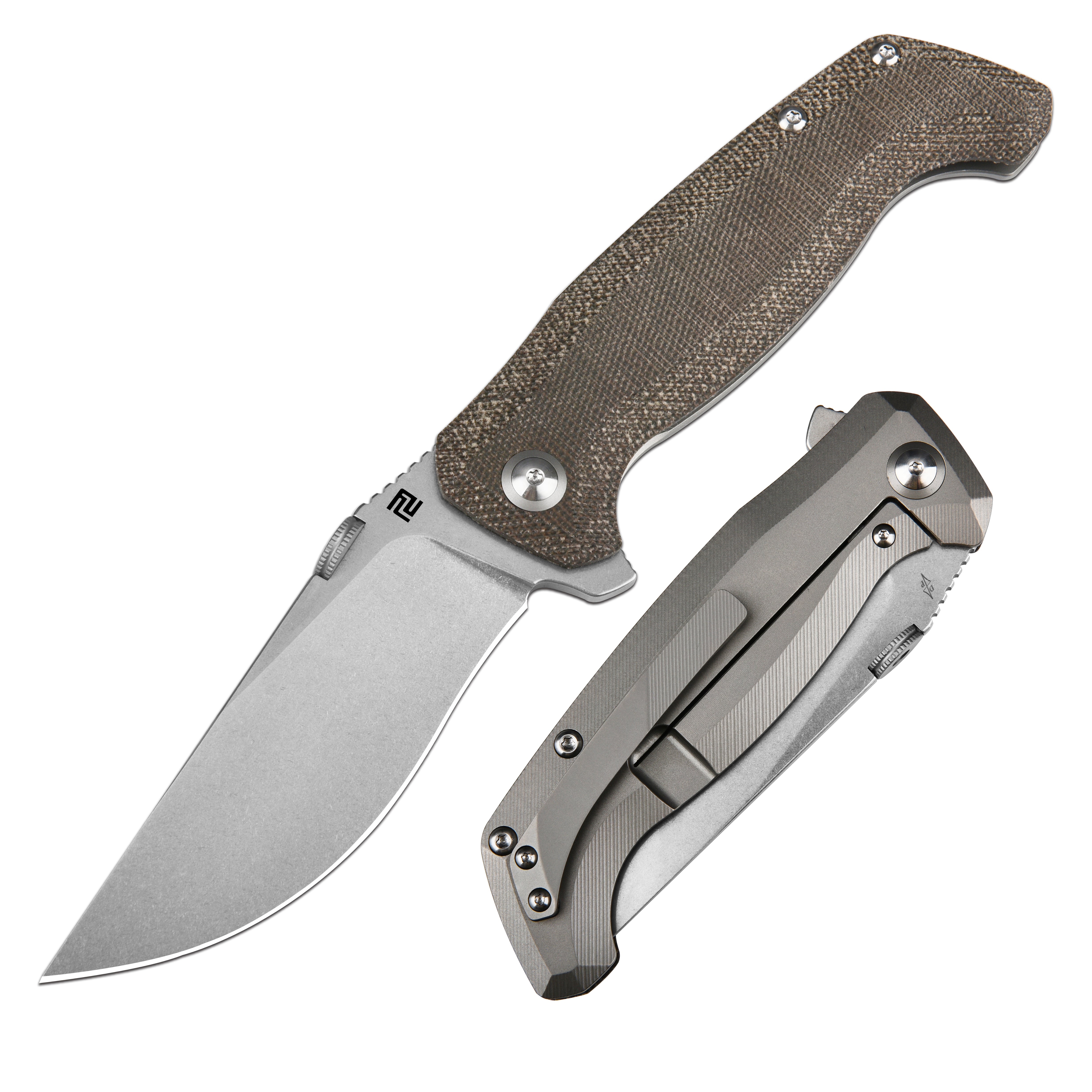ArtisanCutlery Kami ATZ-1864G S35VN Blade OD Green Micarta Handle