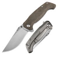 ArtisanCutlery Kami ATZ-1864G S35VN Blade OD Green Micarta Handle Folding Knives