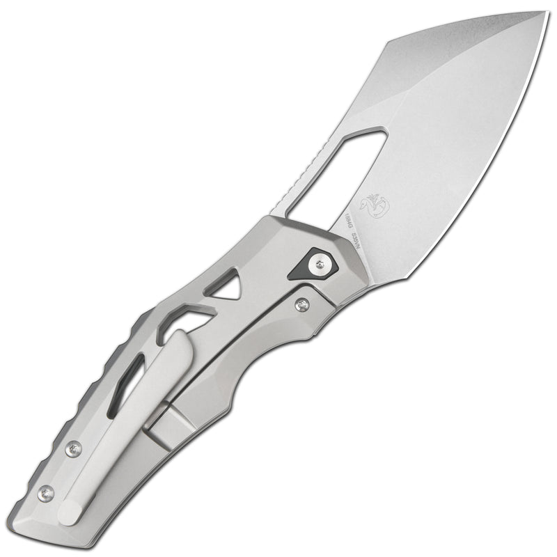 Artisan Cutlery Tortoise Frame Lock Knife Grey Titanium Handle (3.7'' Stone Wash S35VN Blade) 1884G-BK