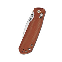 CJRB Mega Maximal Thumb Stud & Crossbar Lock Knife Brown Micarta Handle(3.43'' AR-RPM9 Steel Stone Wash Blade) J1954L-BN