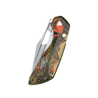 ArtisanCutlery Mousebird Thumb Hole Top Liner Lock EDC Knife 7075-T6 Aluminum Handle Titanium Clip(3'' N690 Stone Wash Blade ) 1889G-SAL