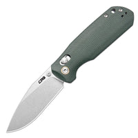 CJRB Maximal Crossbar Lock Knife Green Micarta Handle (2.95'' Stone Wash AR-RPM9 Blade) J1954-MGN
