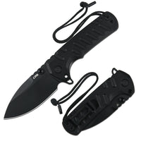CJRB Tundra Liner Lock Knife Smooth Black G10 Handle (3.78'' Black PVD Coating D2 Blade) J1966-BBK