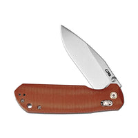 CJRB Mega Maximal Thumb Stud & Crossbar Lock Knife Brown Micarta Handle(3.43'' AR-RPM9 Steel Stone Wash Blade) J1954L-BN