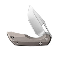 ArtisanCutlery Mousebird Thumb Hole Top Liner Lock EDC Knife Titanium Handle Titanium Clip(3'' S35VN Stone Wash Blade ) 1889G-GY