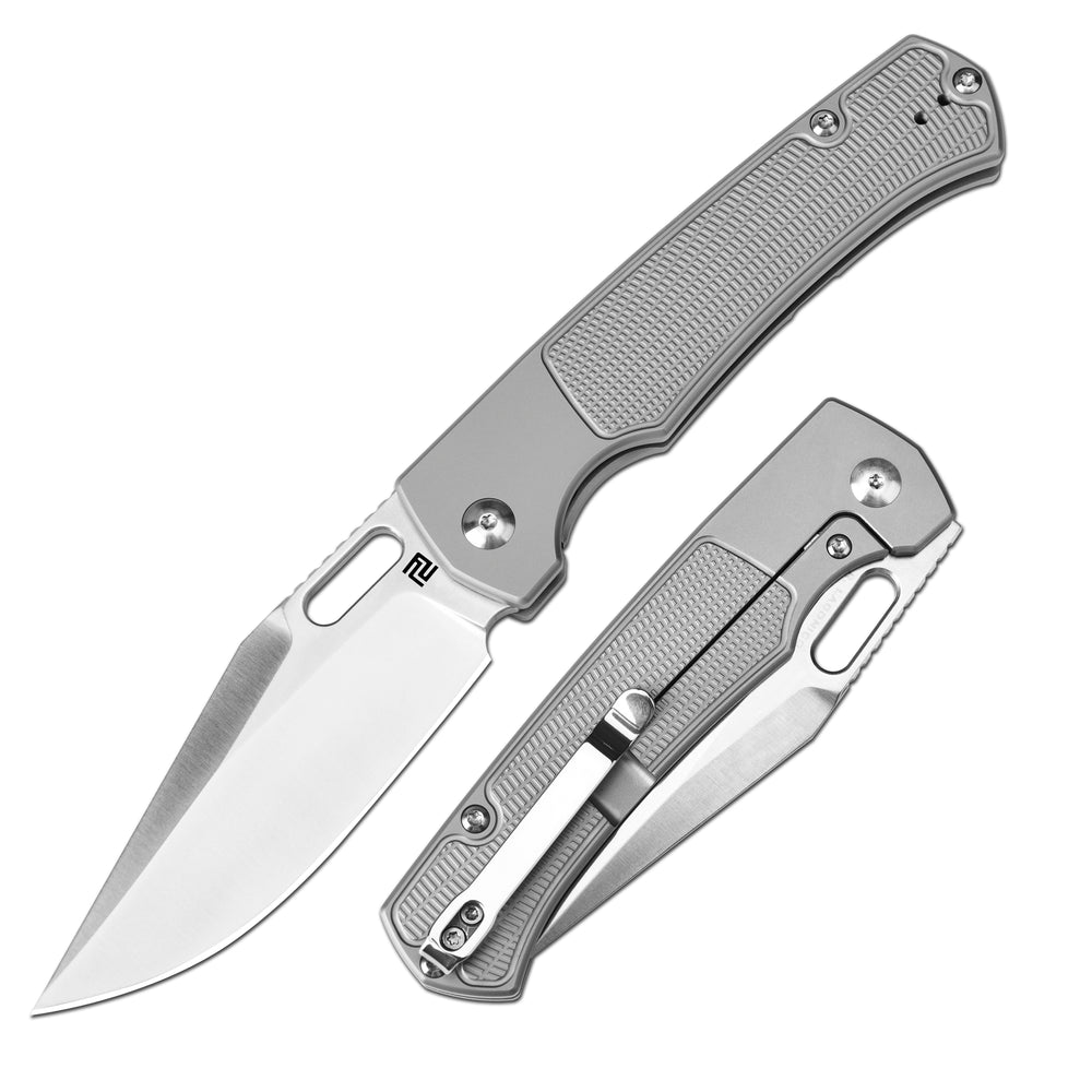 ARTISAN CUTLERY REVEL 	Frame Lock Knife Titanium Handle (3.54'' Sand Polish AR-RPM9 Blade) 1867T-AR