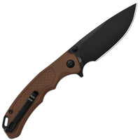 ArtisanCutlery Tradition V2 Liner Lock Knife Brown G10 Handle (3.58'' Black PVD Coating AR-RPM9 Blade) 1702M-BBN