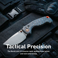 CJRB Doubletap Thumb Stud & Recoil Lock V2 Tatical Knife Blue G10 Handle(3.86'' D2 Stone Wash Blade) J1970-BU