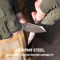 CJRB Maileah Front Flipper & Liner Lock G10(Glow In the Dark) Handle (2.39'' Sand Polish AR-RPM9 Blade) J1918-GD