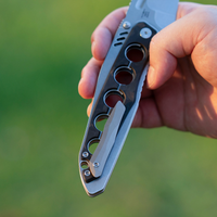 ArtisanCutlery Sudden Flipper & Liner Lock Tactical EDC Folding Knife Carbon Fiber & Steel Handle (4.17" S35VN Steel Stonewash Blade) 1890G-CF