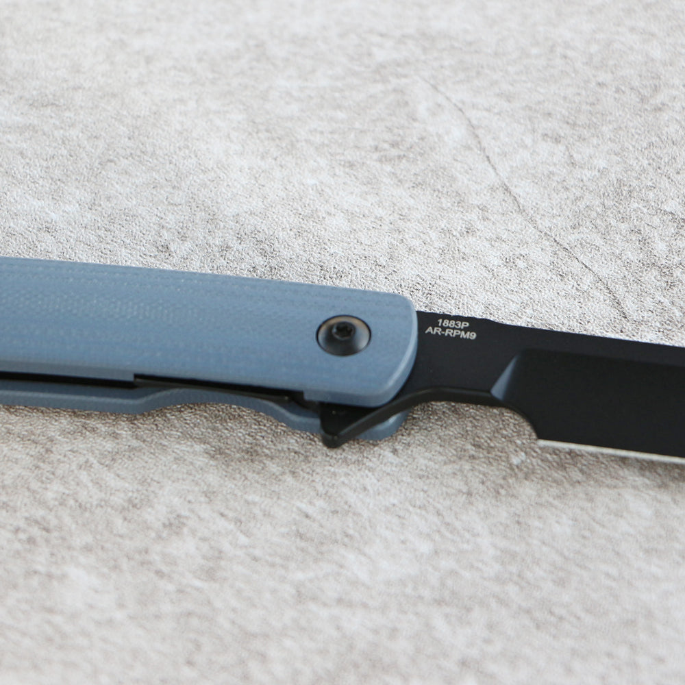 ArtisanCutlery Orthodox V2 Flipper & Liner Lock Knife Blue G10 Handle (3.54'' Black PVD Coating AR-RPM9 Blade) 1883P-BBU