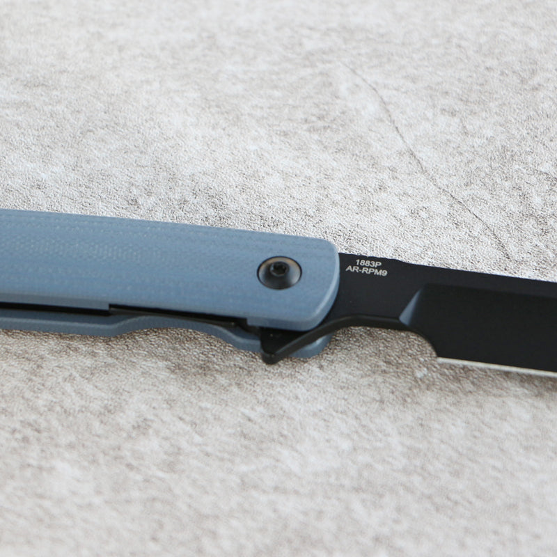 ArtisanCutlery Orthodox V2 Flipper & Liner Lock Knife Blue G10 Handle (3.54'' Black PVD Coating AR-RPM9 Blade) 1883P-BBU