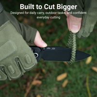 CJRB Mega Maximal Thumb Stud & Crossbar Lock Knife Black Micarta Handle(3.43'' AR-RPM9 Steel Black PVD Coating Blade) J1954L-BBK