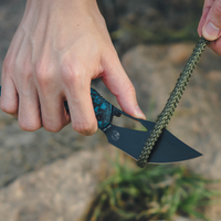 ArtisanCutlery Dark Wing Thumb Hole & Front Flipper Top Liner Lock EDC Knife Carbon Fiber(Glow in the dark) Handle(3.63'' CPM S90V Black PVD Coating Blade ) 1887G-GDBU