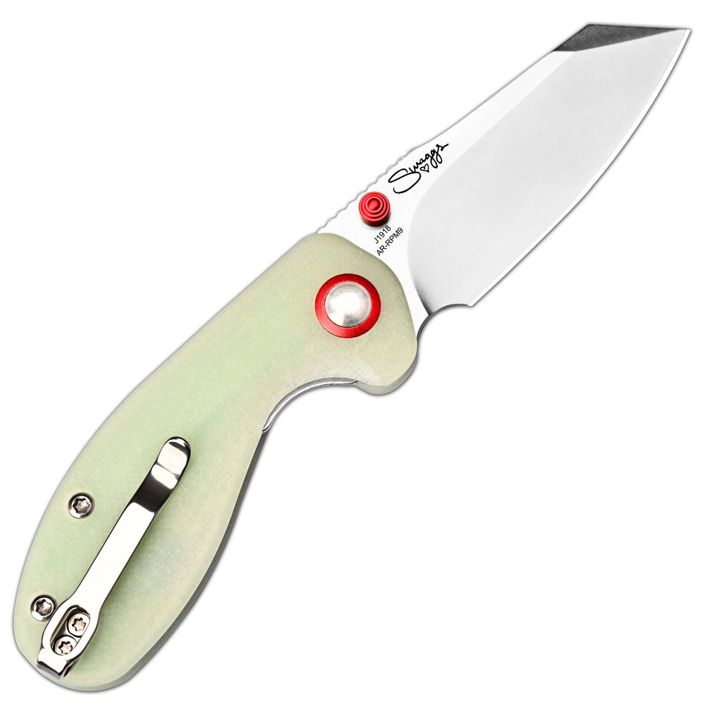CJRB Maileah Front Flipper & Liner Lock G10(Glow In the Dark) Handle (2.39'' Sand Polish AR-RPM9 Blade) J1918-GD