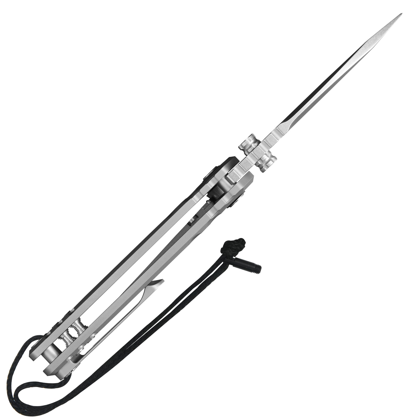 CJRB Tundra Flipper &Thumb Stud & Locking Pin & Frame Lock Tatical Knife Titanium Handle (3.78'' Stone Wash CPM S35VN Blade) J1966G-GY (Limited Edition)