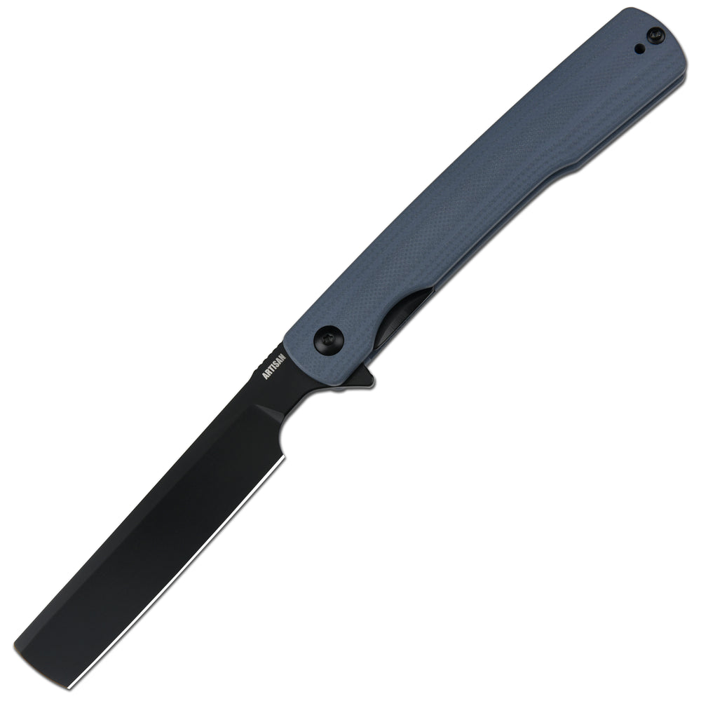 ArtisanCutlery Orthodox V2 Flipper & Liner Lock Knife Blue G10 Handle (3.54'' Black PVD Coating AR-RPM9 Blade) 1883P-BBU