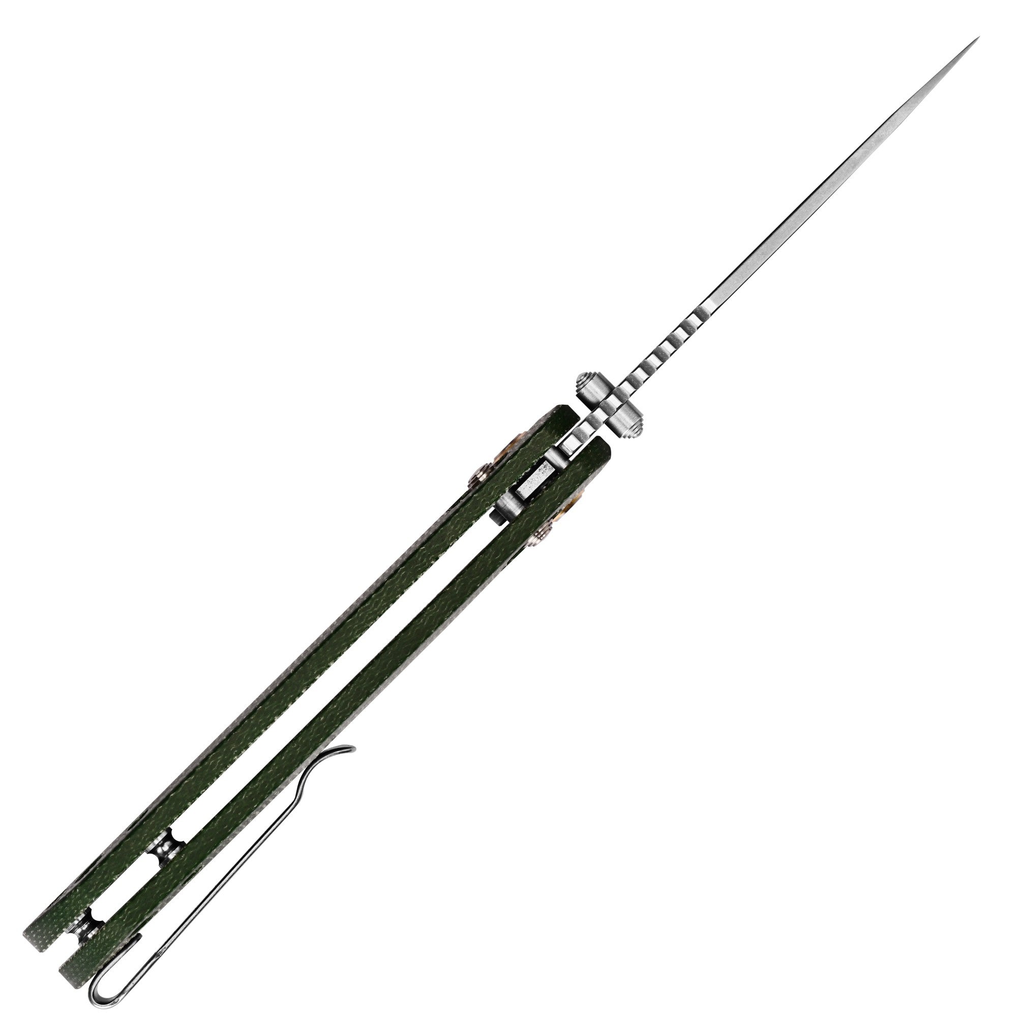 CJRB Mega Maximal Thumb Stud & Crossbar Lock Knife Green Micarta Handl