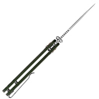 CJRB Mega Maximal Thumb Stud & Crossbar Lock Knife Green Micarta Handle(3.43'' AR-RPM9 Steel Stone Wash Blade) J1954L-MGN