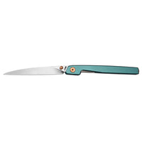CJRB Lanky Liner Lock Front Flipper Knife Blue Aluminum Handle (3.58'' Sand Polish AR-RPM9 Blade) J1965-BU