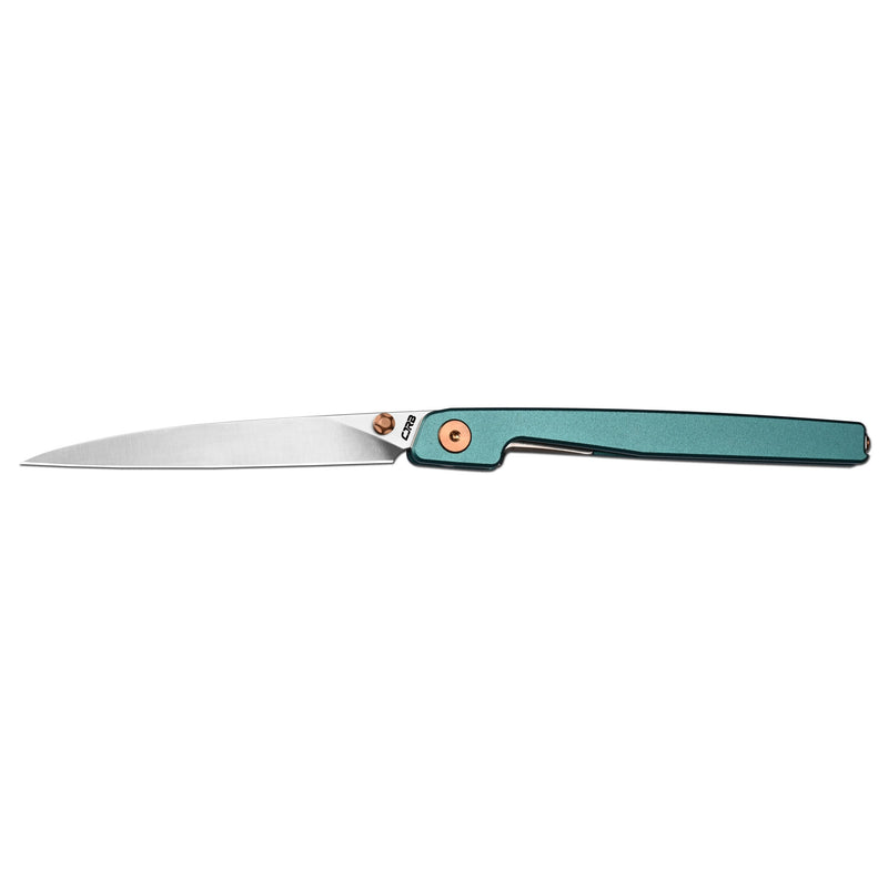 CJRB Lanky Liner Lock Front Flipper Knife Blue Aluminum Handle (3.58'' Sand Polish AR-RPM9 Blade) J1965-BU