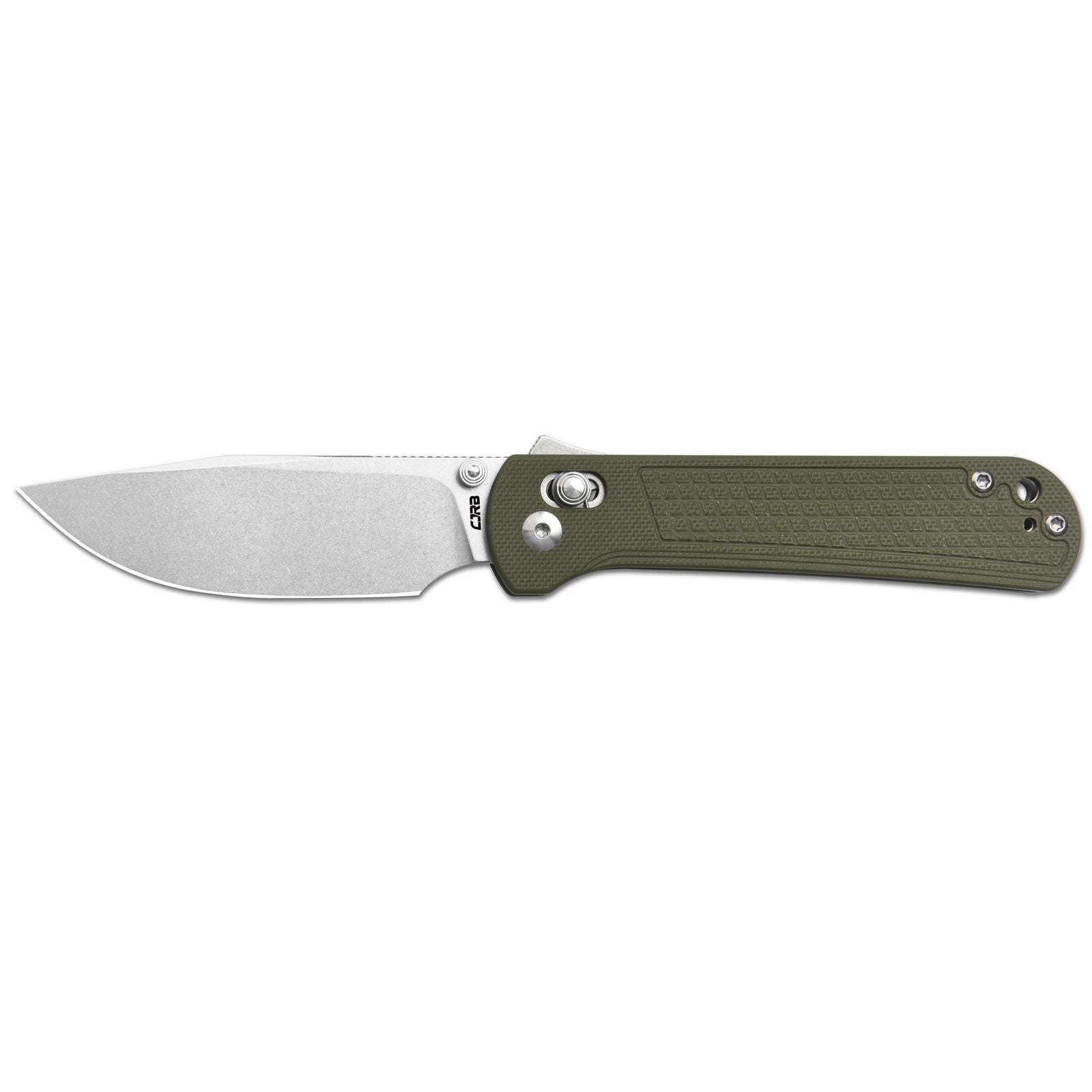 CJRB Bolt Thumbs Stud Recoil Lock Knife Green G10 Handle (3.25'' Stone Wash AR-RPM9 Blade) J1960-GN
