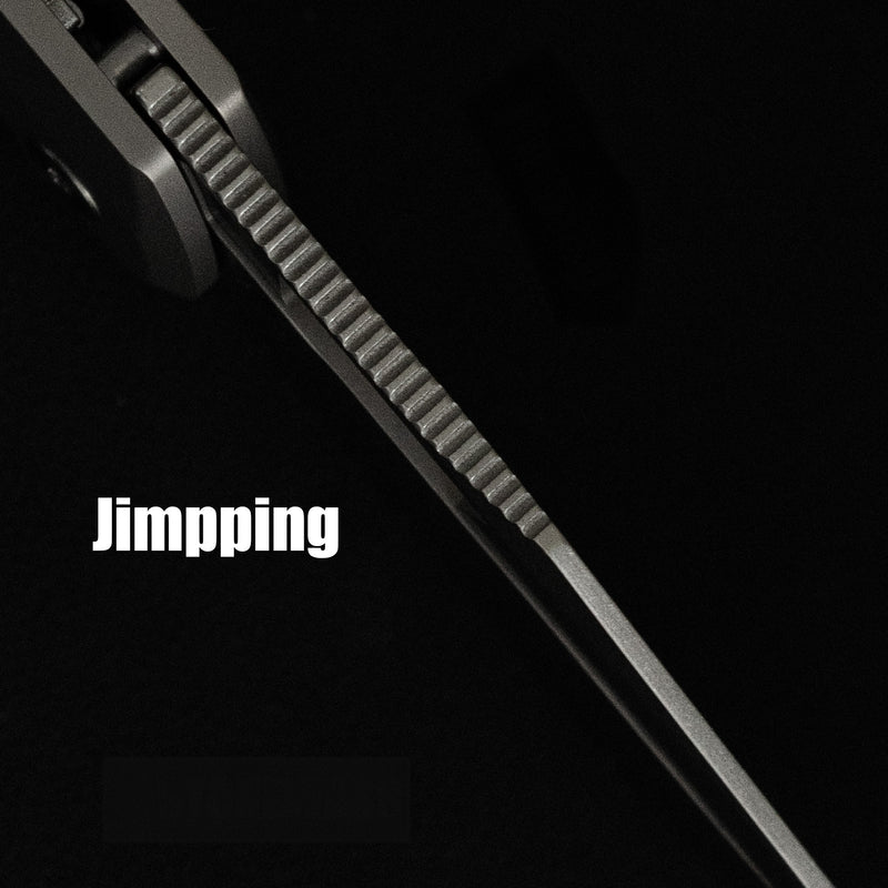 ArtisanCutlery Mousebird Thumb Hole Top Liner Lock EDC Knife Titanium Handle Titanium Clip(3'' S35VN Stone Wash Blade ) 1889G-GY