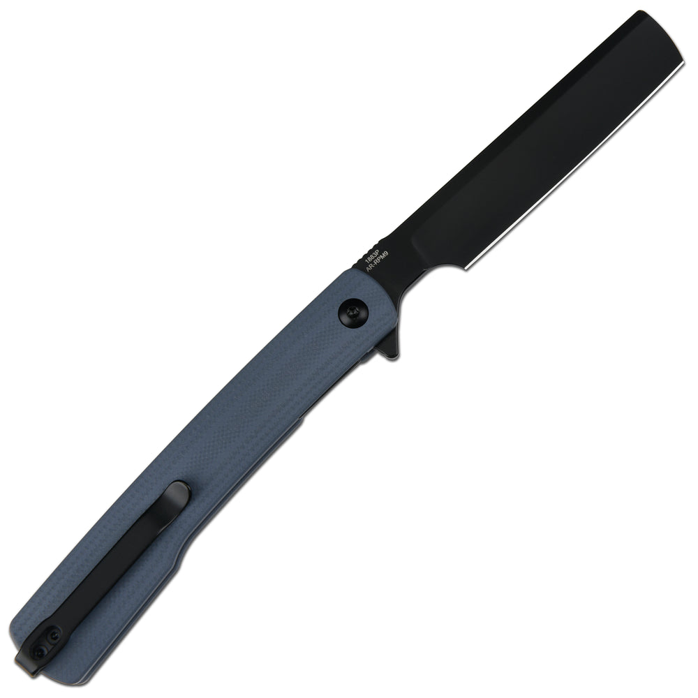 ArtisanCutlery Orthodox V2 Flipper & Liner Lock Knife Blue G10 Handle (3.54'' Black PVD Coating AR-RPM9 Blade) 1883P-BBU