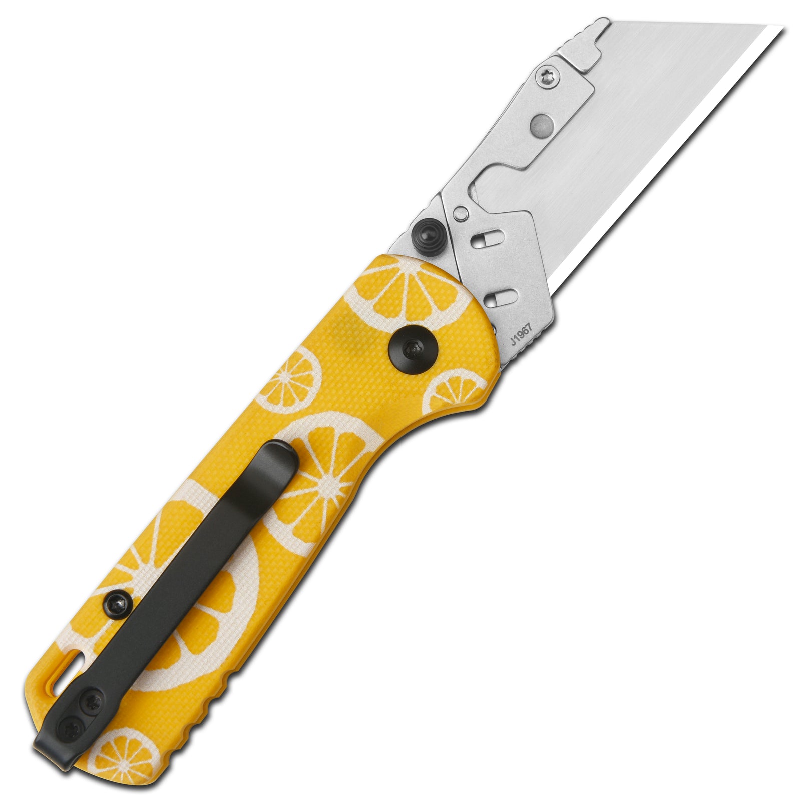 CJRB Boxer J1967 G10 Handle Folding Utility Knife, with 10 Extra Blades Yellow Lemon