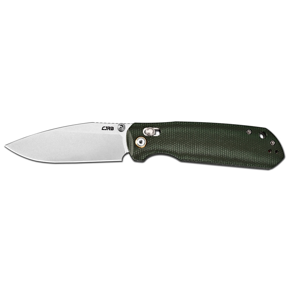 CJRB Mega Maximal Thumb Stud & Crossbar Lock Knife Green Micarta Handle(3.43'' AR-RPM9 Steel Stone Wash Blade) J1954L-MGN