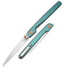 Cjrb Lanky Liner Lock Front Flipper Knife Blue Aluminum Handle (3.58'' Sand Polish Ar-rpm9 Blade) J1965-bu - cjrb lanky