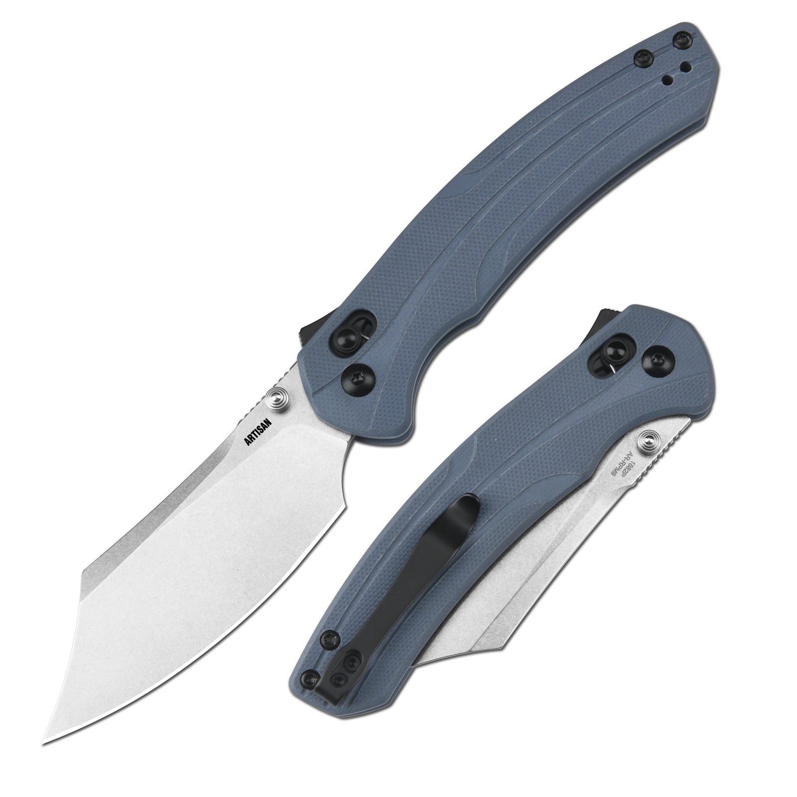 ArtisanCutlery Simoon ATZ-1882 AR-RPM9 Steel Blade G10 Handle Folding Knives Blue