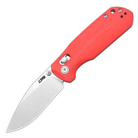 CJRB Maximal Crossbar Lock Knife Red G10 Handle (2.95'' Stone Wash AR-RPM9 Blade) J1954-RE