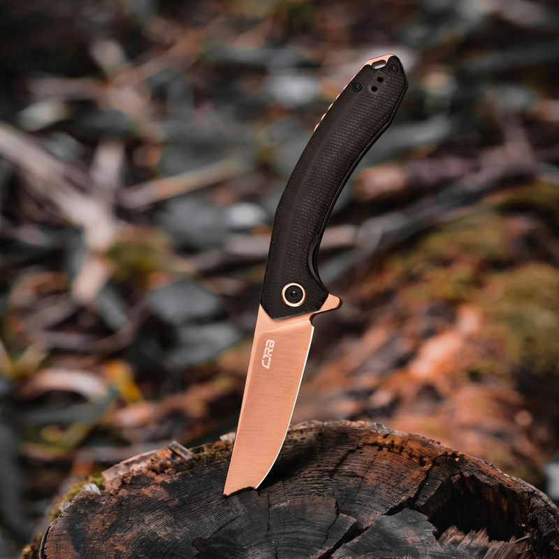 CJRB Gobi Flipper & Liner Lock Micarta Handle (3.5'' Rose Gold AR-RPM9 Blade) J1906-RBK (Exclusive)