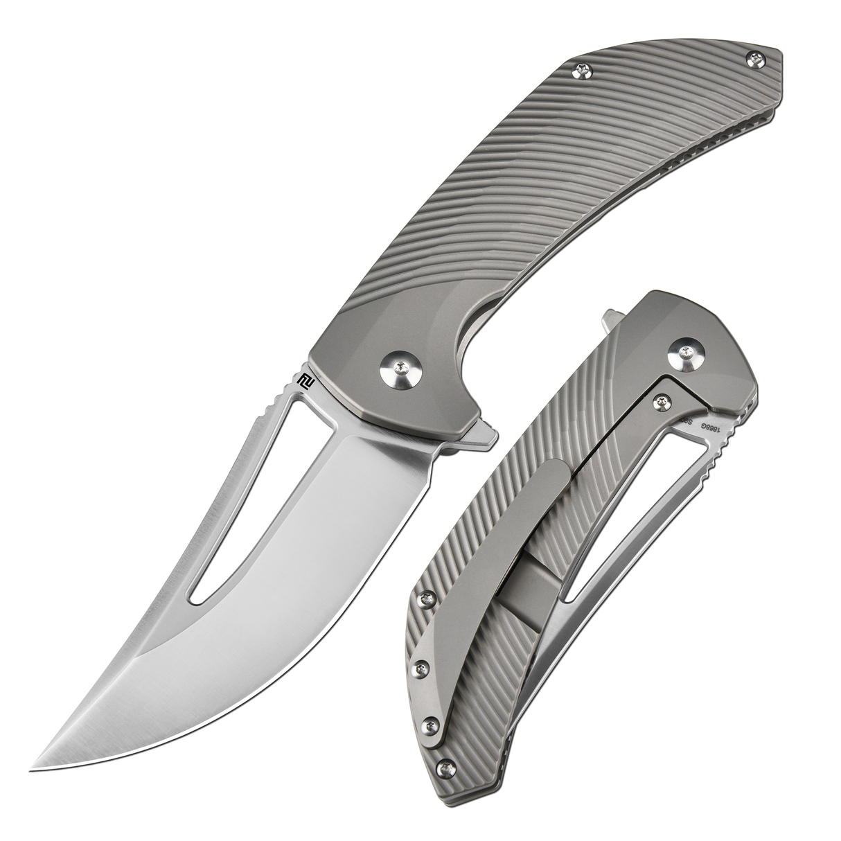 ArtisanCutlery Banjaara 1868G S90V Blade Titanium Handle Folding Knives