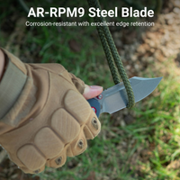 CJRB Bowie Pyrite Thumb Stud & Top Liner Lock Folding Knife Gray G10 Handle (3.35'' AR-RPM9 Steel Stone Wash Blade) J1942X-BU