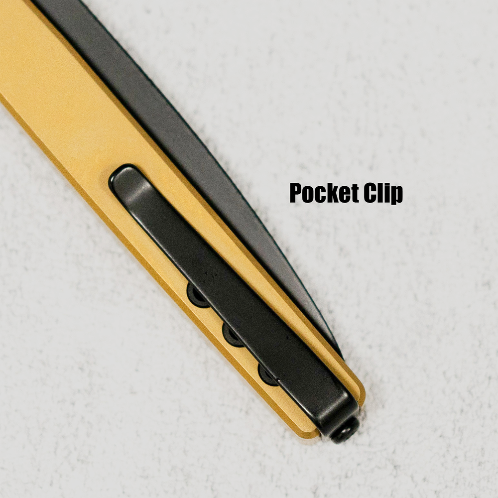 CJRB Lanky Thumb Stud & Front Flipper Liner Lock EDC Knife Titanium Handle Steel Clip(3.58'' CPM S90V Black PVD Coating Blade) J1965G-GL