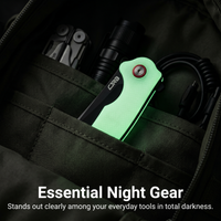 CJRB Crag Liner Lock & Flipper G10(Glow In the Dark) Handle (3.43'' AR-RPM9 Black PVD Coating Blade) J1904-BGD