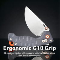 CJRB Doubletap Thumb Stud & Recoil Lock V2 Tatical Knife Blue G10 Handle(3.86'' D2 Stone Wash Blade) J1970-BU