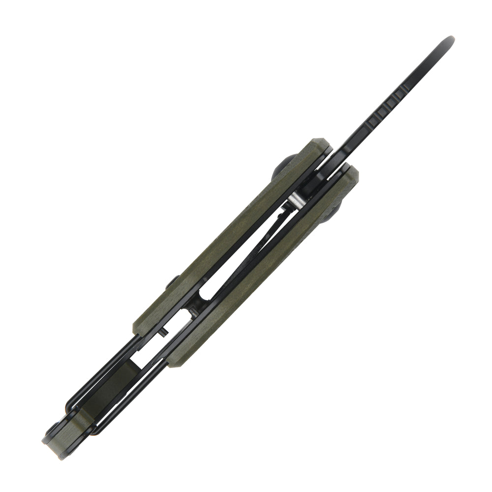 CJRB Anansi J1964 AR-RPM9 Steel Blade G10 Handle Folding Knives Green G10 Handle/Black PVD Finish